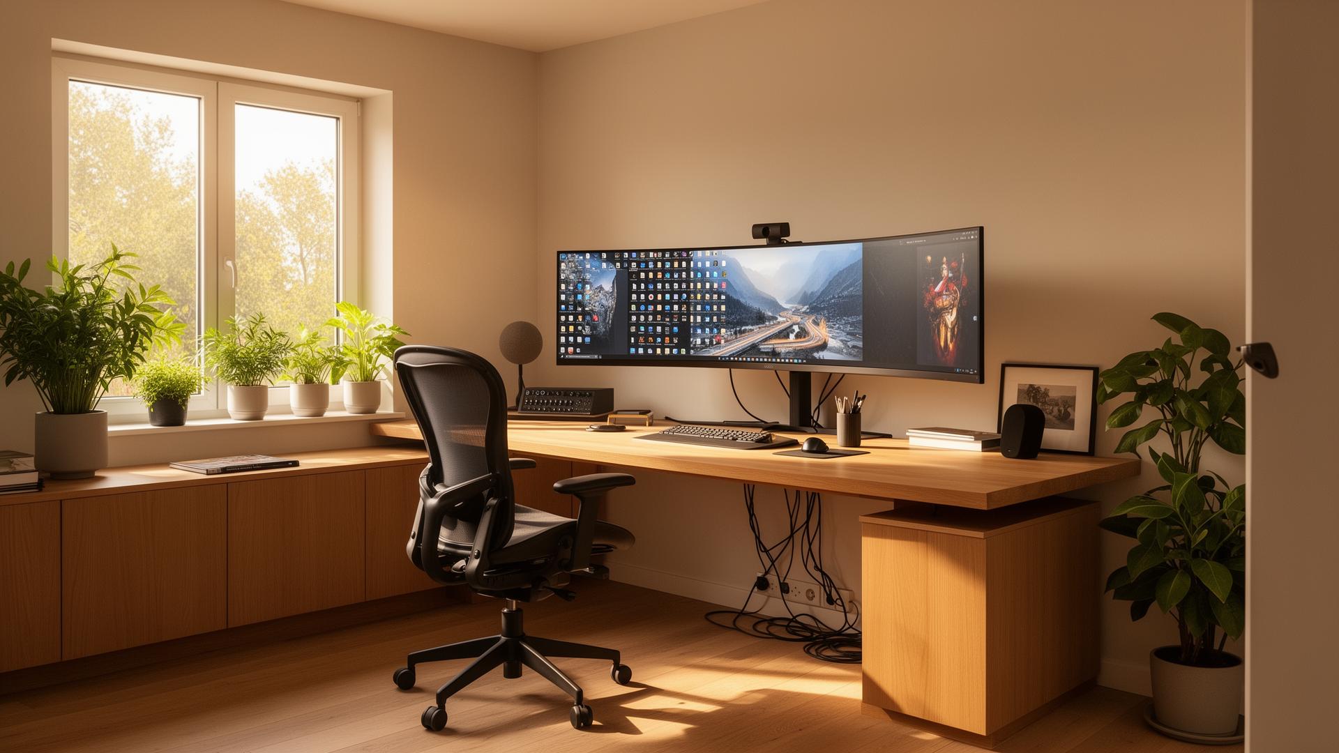 Home office decorado pela IA